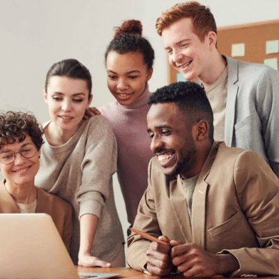 people working together in multi generational workforce