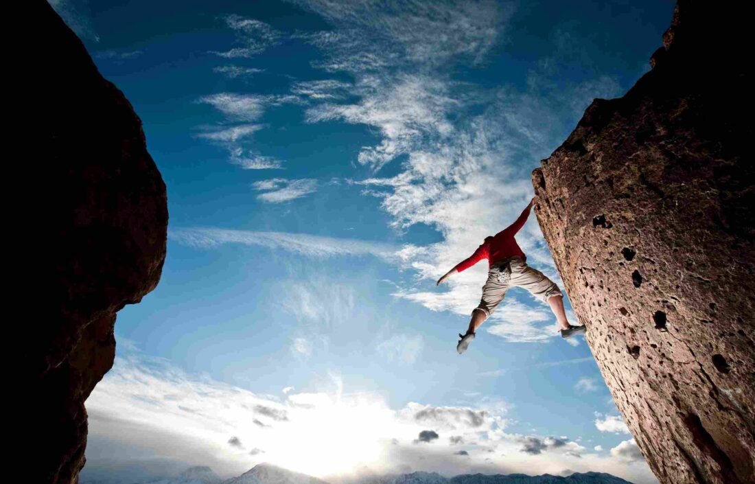 climber showing how to focus while studying with strength and control
