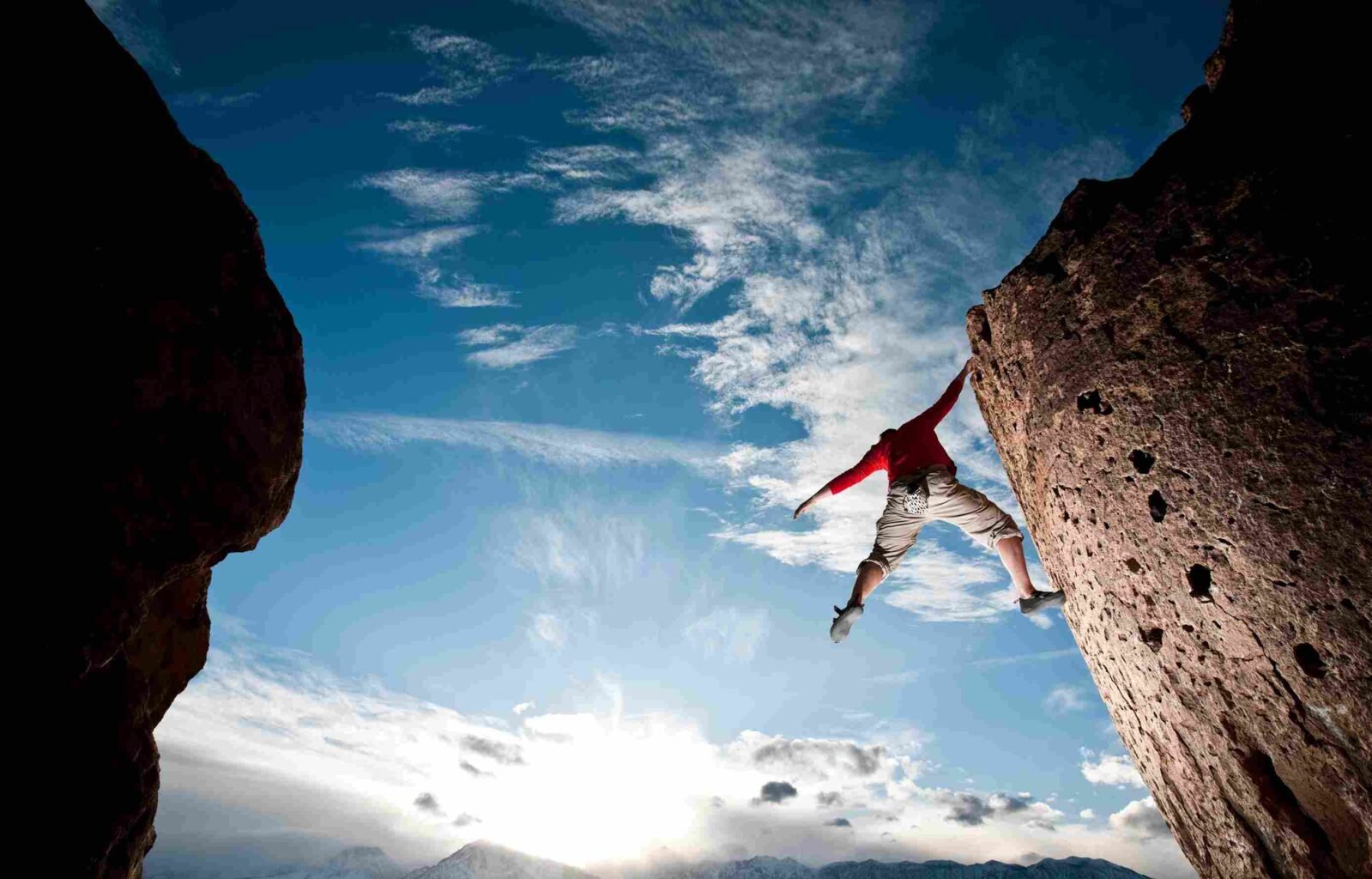climber showing how to focus while studying with strength and control