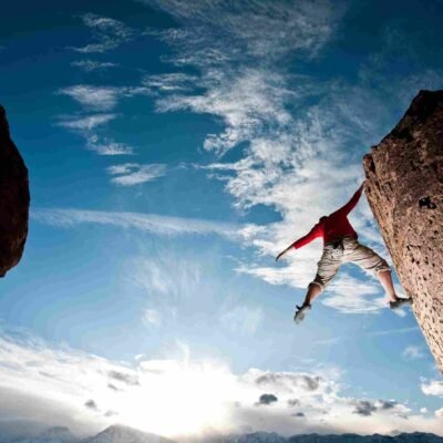 climber showing how to focus while studying with strength and control