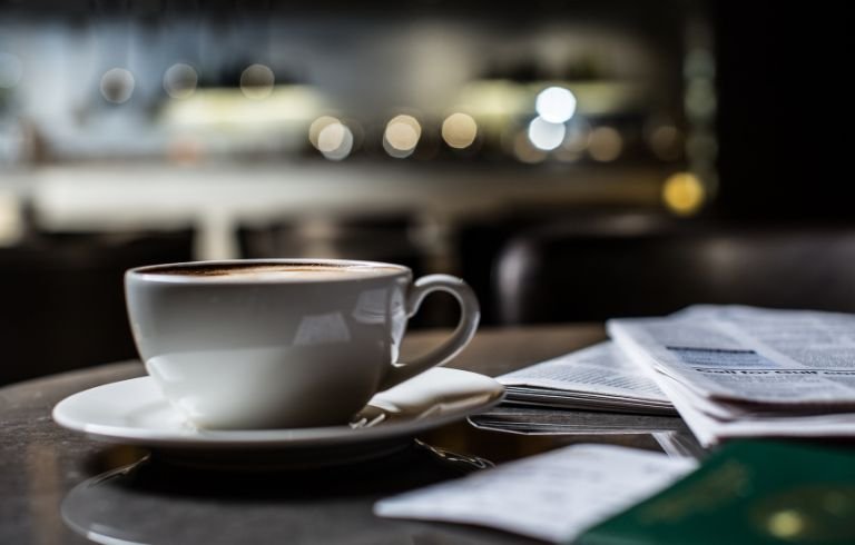 coffee waiting to get sipped at venture x lounge access