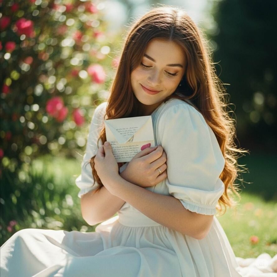 woman with love letter