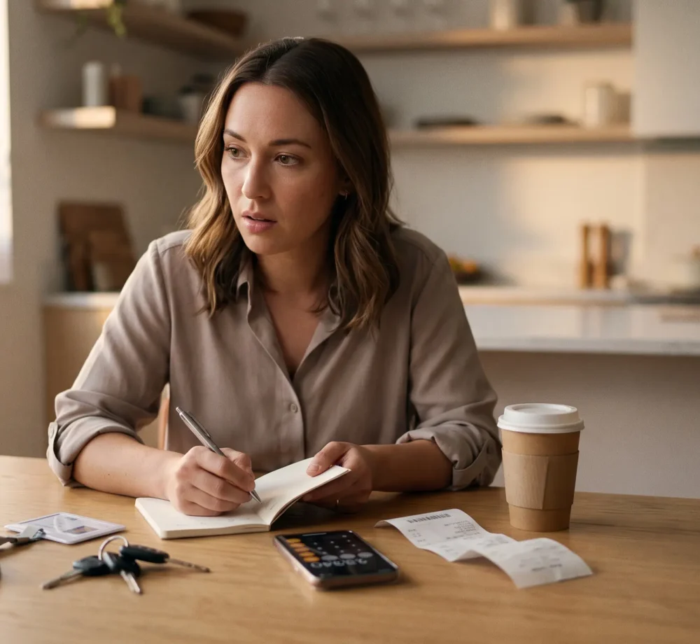 woman calculating her wage